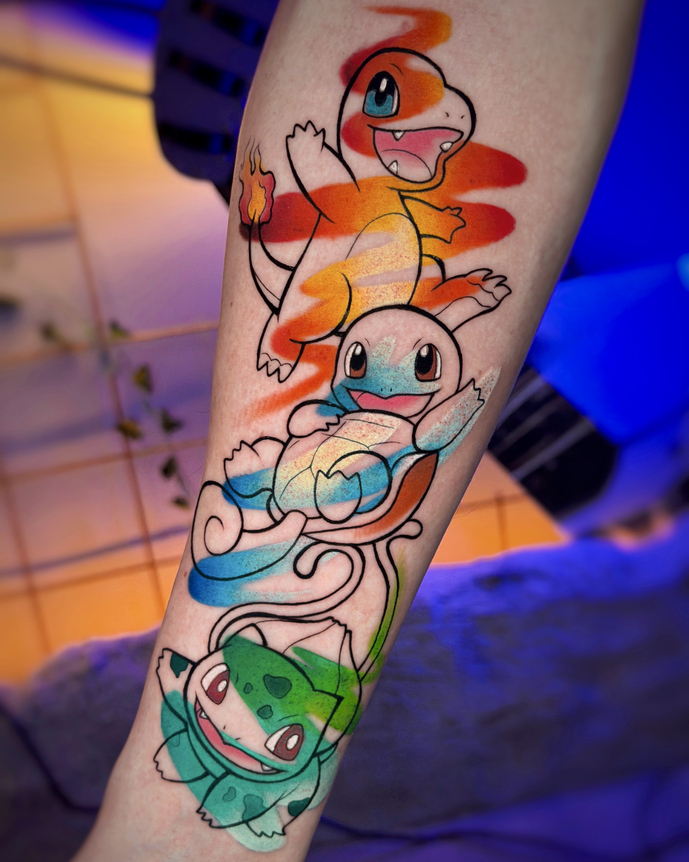 Tatuaggio cartoon Rick and Morty a colori realizzato da Thomas Morello AKA SAZE